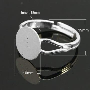 Verstelbare basis ring – verzilverd, Ø ca. 17 mm, ringdop, Ophalen of Verzenden, Nieuw, Overige typen