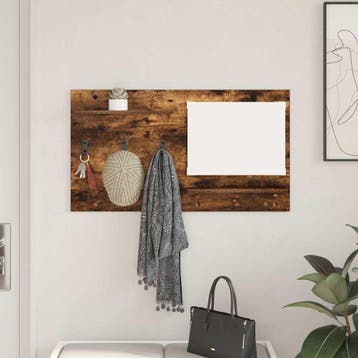 vidaXL Wandgemonteerde kapstok met plank Gerookt eiken 90 x, Verzenden, Nieuw