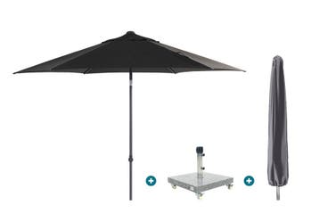 4SO Oasis stokparasol 300 cm. - Antraciet Sevilla voet en, Verzenden, Nieuw, Parasolvoet, Kantelbaar