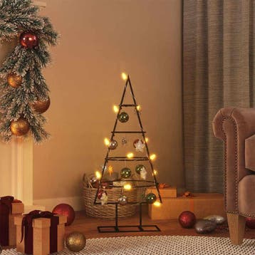 vidaXL Kerstdecoratie kerstboom 60 cm metaal zwart, Verzenden, Nieuw