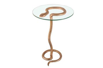 Ronde bijzettafel WILDLIFE SNAKE 65cm koper antiek metaal, Huis en Inrichting, Tafels | Sidetables, Ophalen of Verzenden, Nieuw