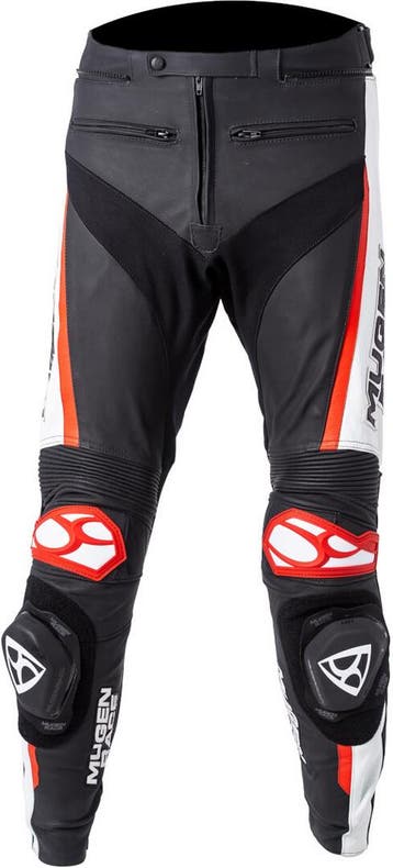 MUGENRACE RBRS-1 Zwart Wit Rode Leren Broek, Nieuw met kaartje, Broek | leer, MUGENRACE, Heren