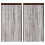 vidaXL Draadgordijnen 100x250 cm bruin 2 st, Verzenden, Nieuw, Bruin