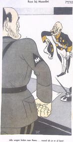 Spotprent met Ruys bij Mussolini (lijst optie, Lithos), Verzenden