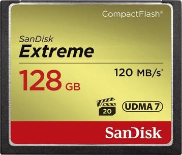 Sandisk CompactFlash Extreme 128GB (120/85), Verzenden, Nieuw