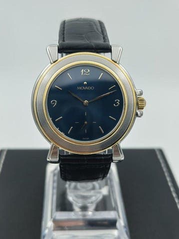 Movado - Mechanical – 18K Gold & Stainless Steel – Blue, Nieuw