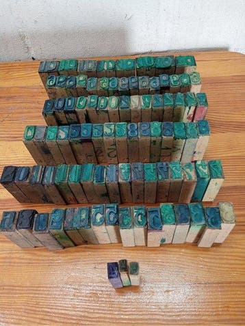 Poststempel - Grote collectie antieke letterdrukblokjes -, Gestempeld