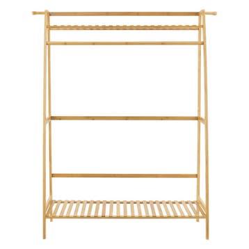 [en.casa] Bamboe kledingrek Föglö met kapstok 100x40x139 cm, Huis en Inrichting, Kasten | Kledingkasten, Verzenden, Nieuw