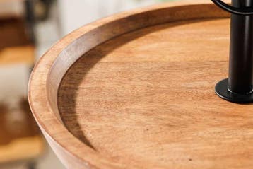 Massief houten taartplateau PURE NATURE 40cm mango rond met, Ophalen of Verzenden, Nieuw