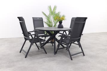 Hartman Milaan/Dublin 120 cm. ronde tuinset, Verzenden, Nieuw, Overige materialen, Tuinset