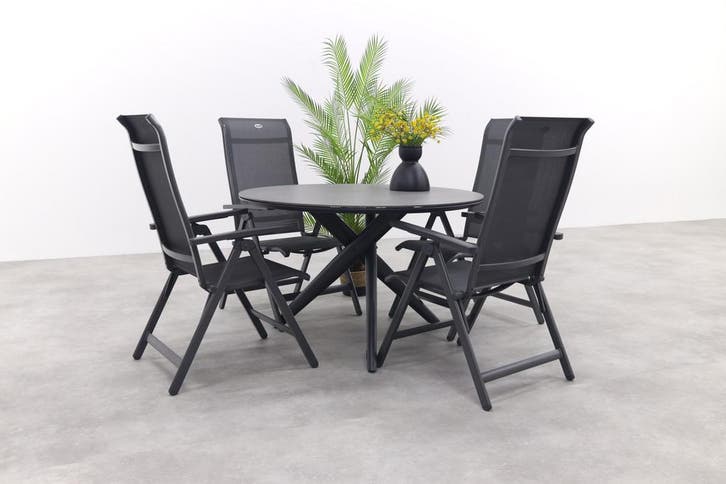 Hartman Milaan/Dublin 120 cm. ronde tuinset, Tuin en Terras, Tuinsets en Loungesets, Tuinset, Nieuw, Overige materialen, Verzenden