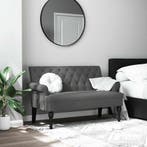 vidaXL Bank met rugleuning donkergrijs 120x62x75,5 cm stof, Huis en Inrichting, Banken | Bankstellen, Verzenden, Nieuw, Stof