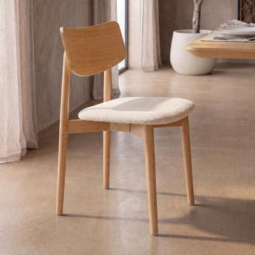 *WOONWINKEL* Scandinavische Stoel Eikenhout, Huis en Inrichting, Verzenden, Nieuw, Bruin, Stof