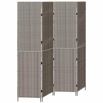 vidaXL Kamerverdeler Grijs 195 x 180 cm poly rattan, Huis en Inrichting, Verzenden, Nieuw