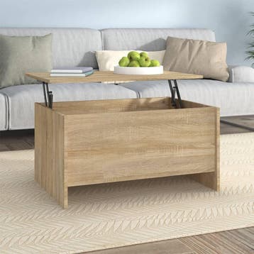 vidaXL Salontafel 80x55,5x41,5 cm bewerkt hout sonoma, 50 tot 100 cm, Verzenden, Nieuw, 50 tot 100 cm