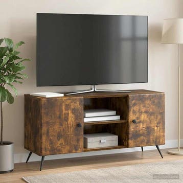 vidaXL TV-kast 102 x 34,5 x 50 cm Gerookt eiken Bewerkt hout, Minder dan 50 cm, Verzenden, Nieuw, Minder dan 100 cm