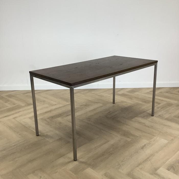 kantinetafel 150x70 cm,  Bruin blad - chroom, Zakelijke goederen, Kantoor en Winkelinrichting | Kantoormeubilair en Inrichting