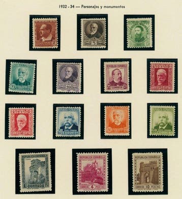 Spanje - Personages en Monumenten. 1932-1934 - Edifil, Gestempeld