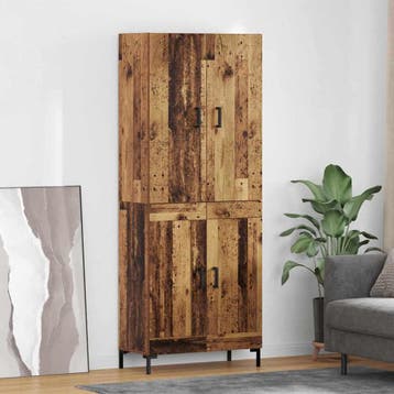 vidaXL Highboard Oud Hout 69,5 x 34 x 180 cm Bewerkt hout, Minder dan 50 cm, Verzenden, Nieuw, Minder dan 100 cm