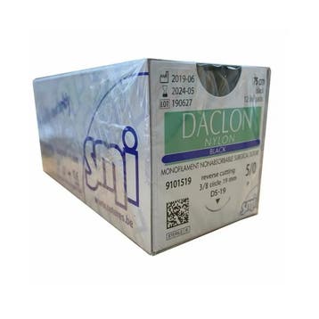 Hechtdraad SMI Daclon DS12 Zwart USP 5/0 75 cm |, Verzenden, Nieuw