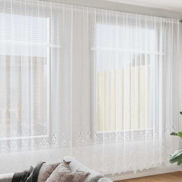 vidaXL Kantgordijn Wit 280x1200cm Polyester, Huis en Inrichting, Verzenden, Nieuw, Wit