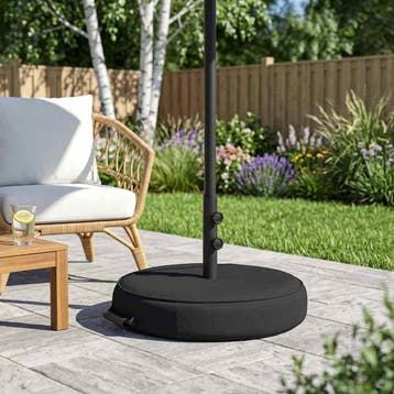 vidaXL Patio Parasolvoet 53 x 53 x 40 cm Staal Zwart, Verzenden, Nieuw, Minder dan 1 meter