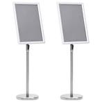 vidaXL Posterstandaards 2 pcs Zilver 45 x 32,7 x 108 cm, Huis en Inrichting, Kasten | Vitrinekasten, Verzenden, Nieuw