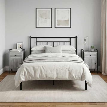 vidaXL Nachtkastje 2 st Grijs Sonoma 35 x 36,5 x 61 cm, Huis en Inrichting, Minder dan 45 cm, Verzenden, Nieuw, 55 tot 70 cm