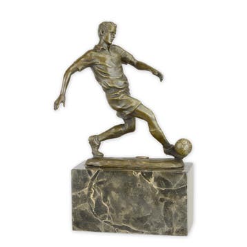 A BRONZE SCULPTURE OF A SOCCER PLAYER (Beeldjes - Decoratie), Verzenden, Nieuw