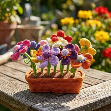 Bloemen in de Bloembak Haken - Haakpret Anja Toonen - Haak, Hobby en Vrije tijd, Breien en Haken, Ophalen of Verzenden, Nieuw