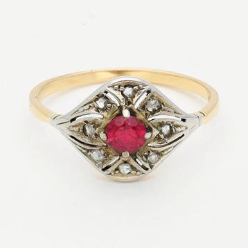 Ring - 18 karaat Geel goud - Diamant, Nieuw