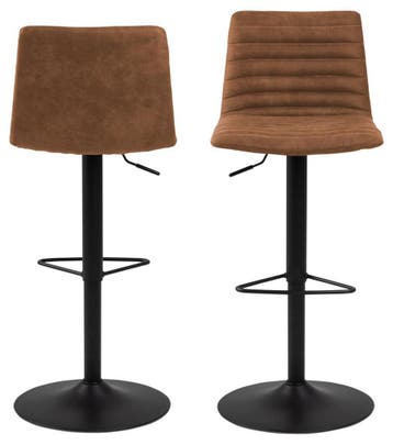 2dekans | Barkruk Trofors – Set van 2 – Cognac – Stijlvolle, Ophalen of Verzenden, Zo goed als nieuw