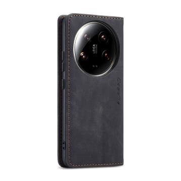 CaseMe book case leer - Xiaomi 14 Ultra - zwart, Verzenden, Nieuw