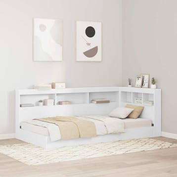 vidaXL Opberghoofdbord Wit Bewerkt hout, Huis en Inrichting, Verzenden, Nieuw, Wit, Hout
