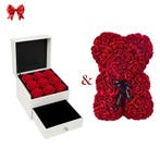 Juwelium I Love You Ketting + Bloemendoos + Luxe Rozenbeer, Overige materialen, Verzenden, Nieuw, Met hanger