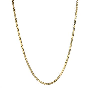 Gouden lengtecollier venetiaan 49.5 cm 14 karaat, Sieraden, Tassen en Uiterlijk, Kettingen, Verzenden, Zo goed als nieuw, Goud