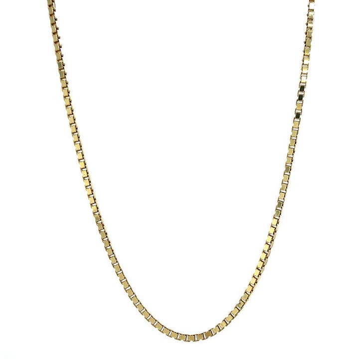 Gouden lengtecollier venetiaan 49.5 cm 14 karaat, Sieraden, Tassen en Uiterlijk, Kettingen, Goud, Zo goed als nieuw, Verzenden