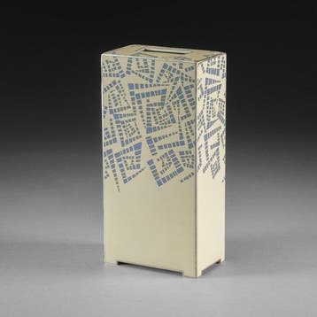 Moderne emaille cloisonné vaas - Emaille, zilveren draad