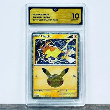 Pokémon Graded card - Pikachu 030 - 30th Anniversary –, Nieuw