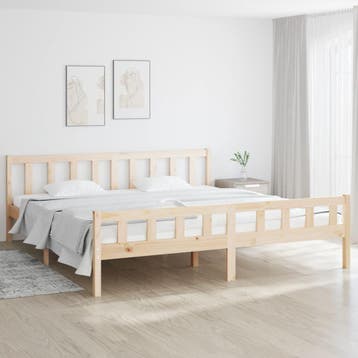 vidaXL Bedframe zonder matras massief hout 160x200 cm, Bruin, Verzenden, 200 cm, 160 cm