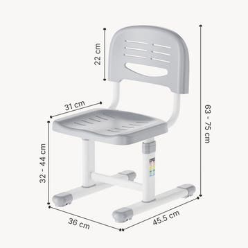 Kinderstoel Sauda bureaustoel 63-75x36x46 cm lichtgrijs en w, Verzenden, Nieuw