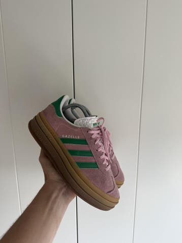 Adidas Gazelle Bold – Roze/Groen – Maat 37.5, Sneakers of Gympen, Roze, Gedragen, Verzenden