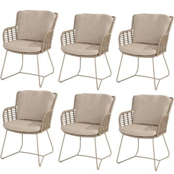 Fabrice tuinstoel latte 4 Seasons Outdoor set van 6, Ophalen of Verzenden, Nieuw