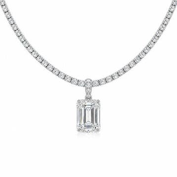 Halsketting - 14 karaat Witgoud - 20.68ct. tw. Diamant, Nieuw