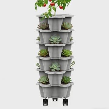 Stapelbare Verticale Bloementoren met Wieltjes - 5 Lagen Aar, Tuin en Terras, Bloempotten, Verzenden, Nieuw