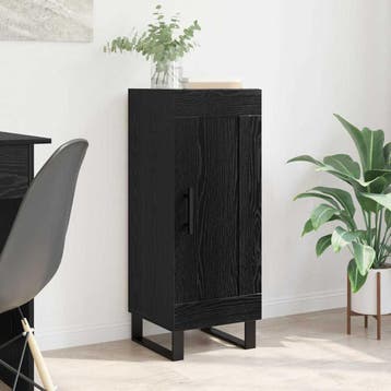 vidaXL Dressoir Zwart Eiken 34,5 x 34 x 90 cm Gemonteerd, Verzenden, Nieuw, Overige houtsoorten, Minder dan 50 cm