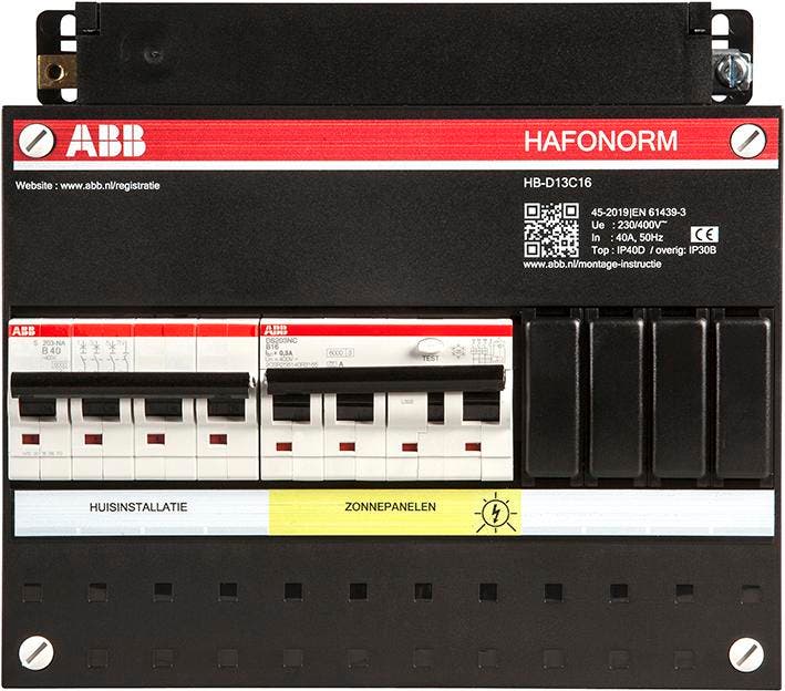 ABB HAF HB-D13C.16 KAST PV 3P B16 0.3A +B40 1P+N, Doe-het-zelf en Verbouw, Elektra en Kabels, Nieuw, Ophalen of Verzenden