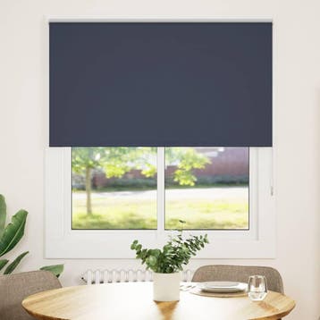 vidaXL Rolgordijn verduisterend 140x130 cm stofbreedte 136,6, Verzenden, Nieuw, Blauw