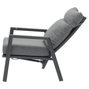 Caribbean verstelbare lounge tuinstoel aluminium dark grey, Tuin en Terras, Tuinstoelen, Ophalen of Verzenden, Nieuw, Aluminium