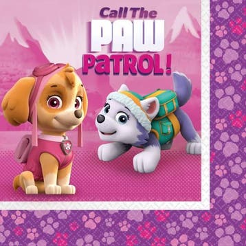 Paw Patrol Servetten Roze 20 stuks, Hobby en Vrije tijd, Feestartikelen, Ophalen of Verzenden, Nieuw